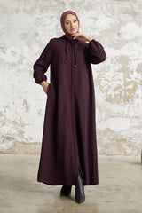 Levina Hidden Patted Abaya - Anthracite Ms00tz6002