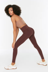 Khaki Push-up Full Length Sports Leggings Twoaw21ta0030