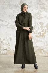 Levina Hidden Patted Abaya - Anthracite Ms00tz6002