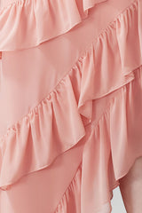 Dusty Rose Ruffle Chiffon Long Night Evening Dress Tprss24ae00092