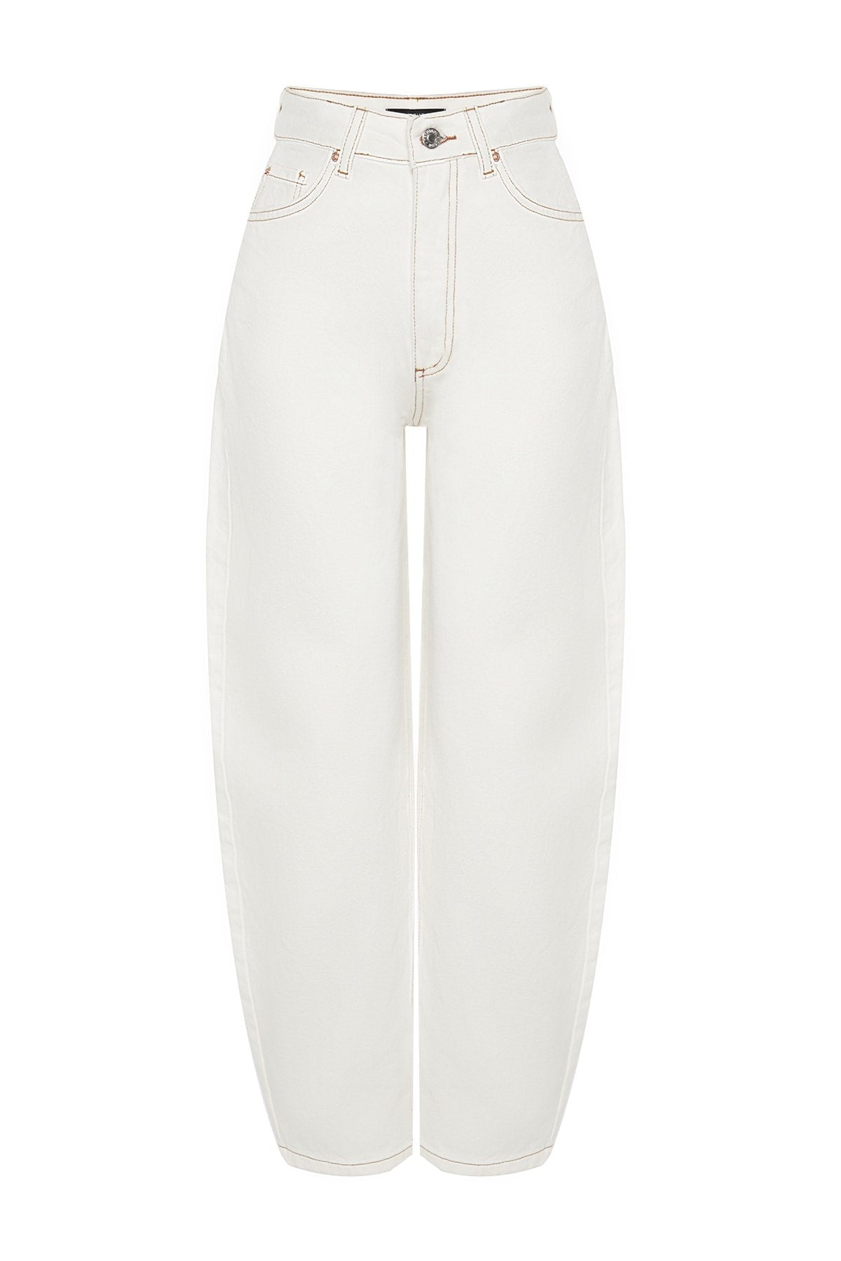 White High Waist Barrel Jeans Twoss23je00295