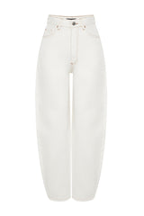 White High Waist Barrel Jeans Twoss23je00295