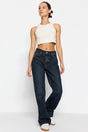 Dark Blue High Waist Wide Leg Jeans Twoss24je00019