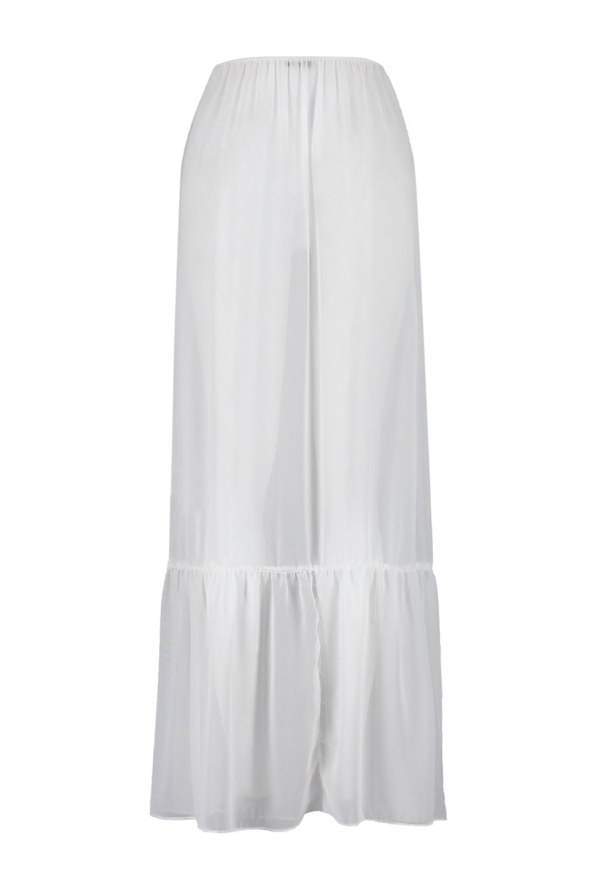 White Maxi Knitted Accessory Skirt Tbess23et00053