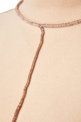 Camel Karyoka Stitched A-cut/bell Form Thessaloniki/knitwear Look Midi Knit Dress Twoaw24el00333