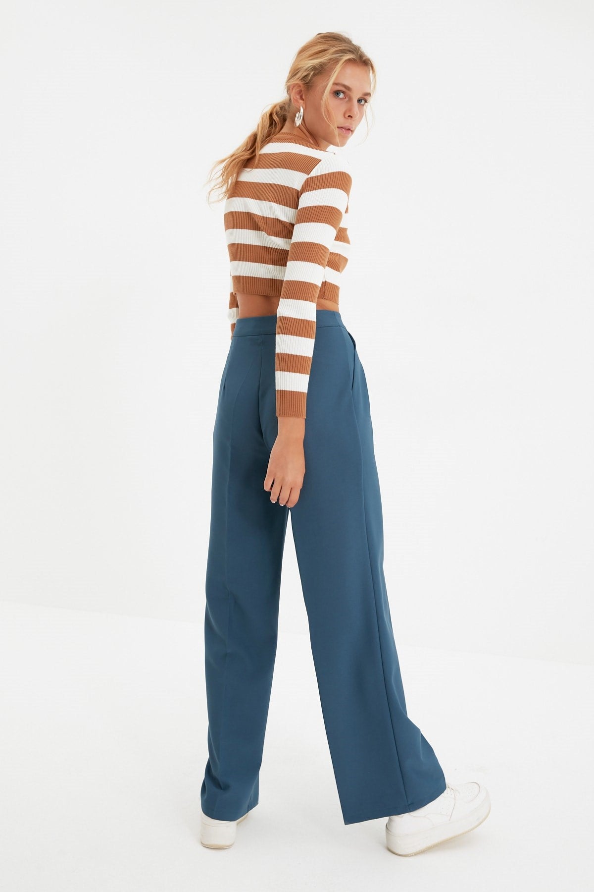 Oil Wide Leg Wide Leg High Waist Woven Pants Twoaw22pl0066