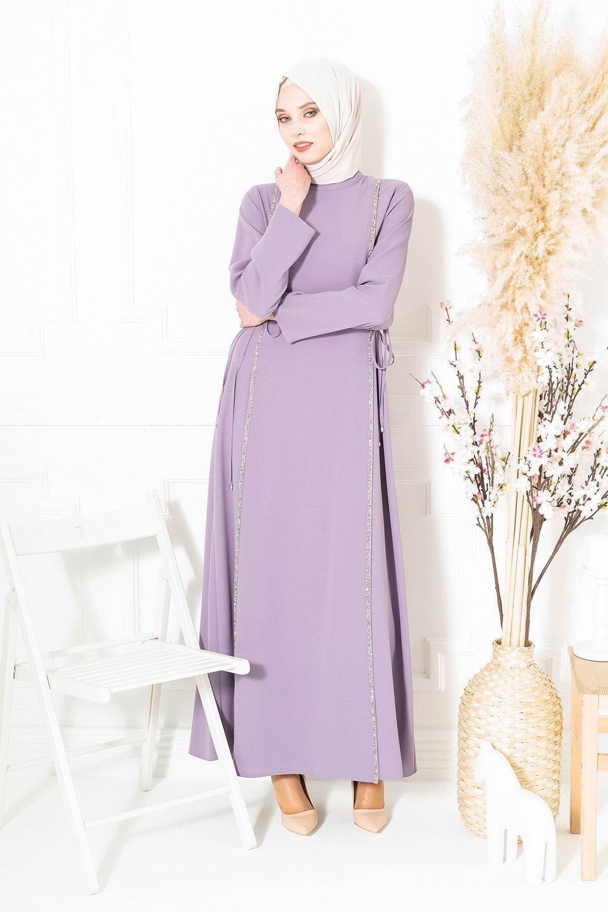 Moon Stone Striped Lilac Burkini Dress 5288 T22el3m5288