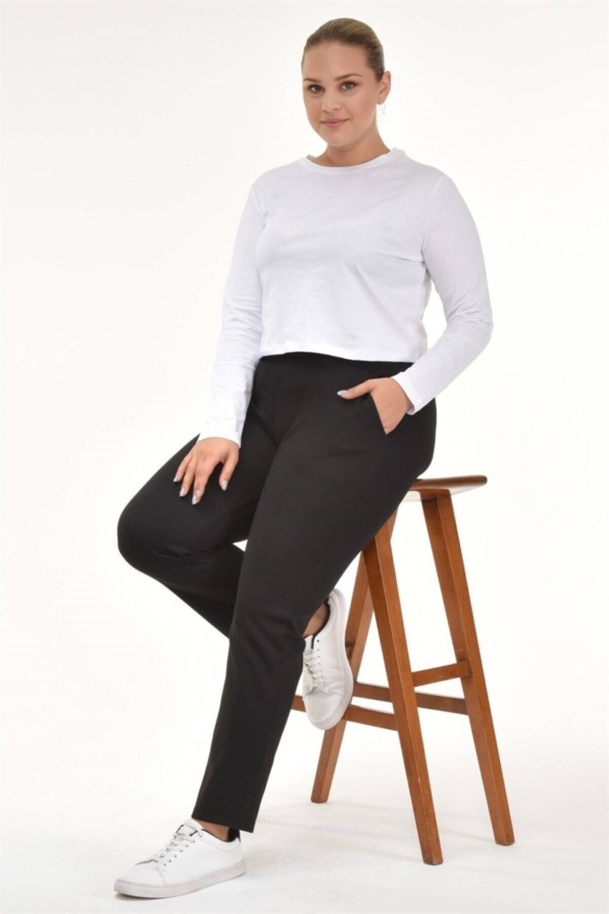 Long Sleeve Basic Crop Tshirt-white Ts2117