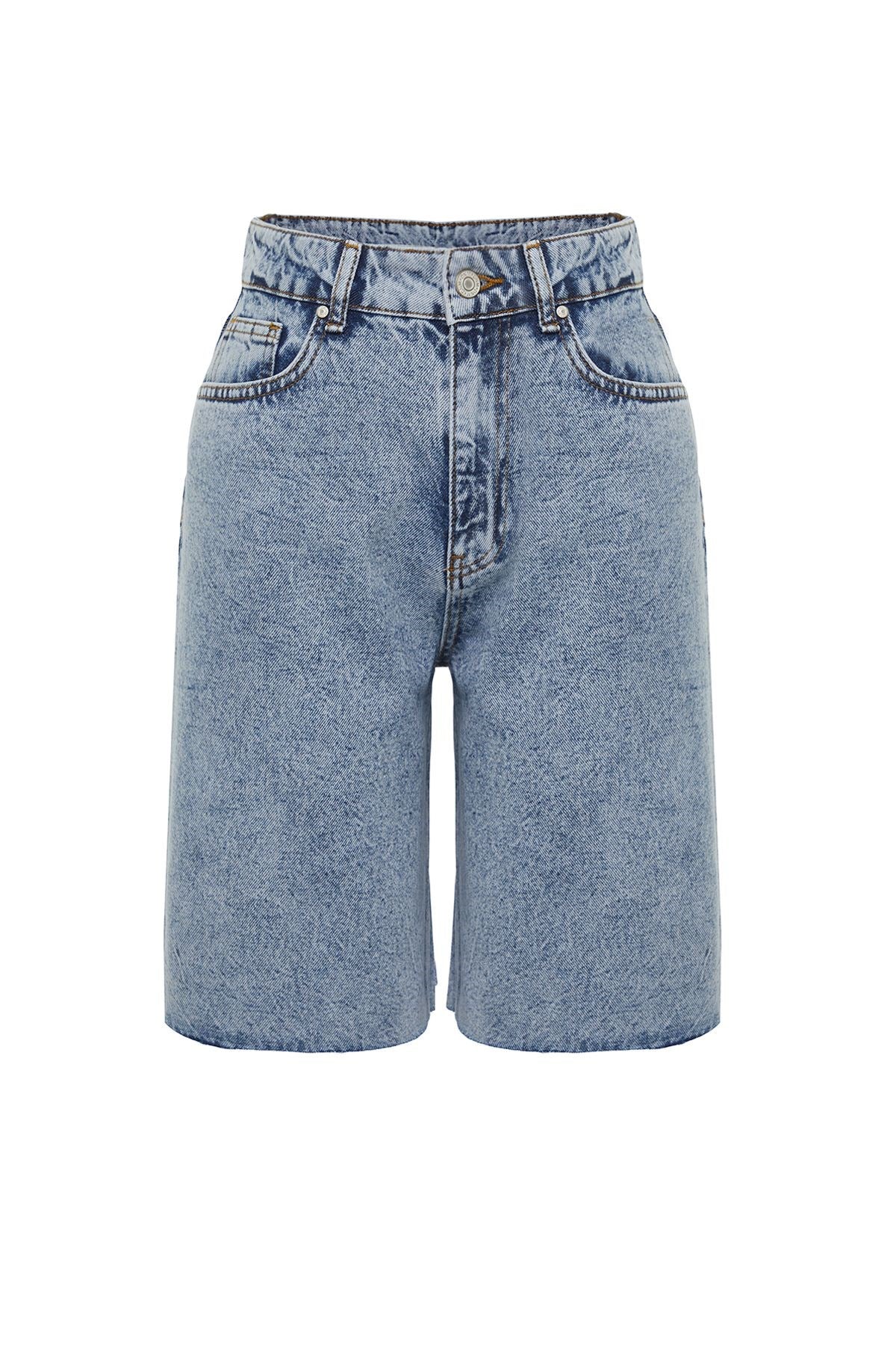 Light Blue High Waist Denim Shorts & Bermuda Twoss24sr00020