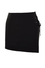 Black Webbing Tie Shorts Skirt Tbbss22ap00001