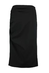 Black Basic Slit Detailed Midi Woven Skirt Twoss20et0045