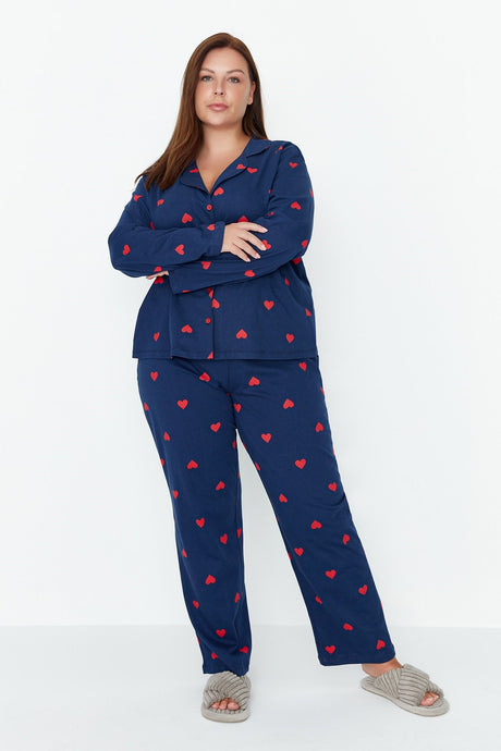 Red Heart Knitted Pajama Set Tbbaw23ai00019