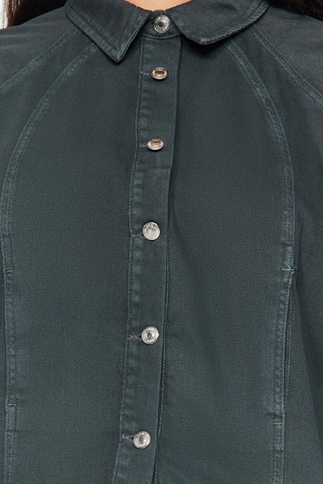 Blue Stitching Detailed Denim Jacket Tbbaw24ax00013