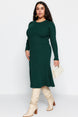 Brown Crew Neck Knitwear Dress Tbbaw24ah00021