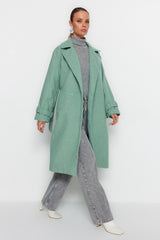 Mink Oversize Wide Cut Belt Long Woolen Cashmere Coat Twoaw22kb0015