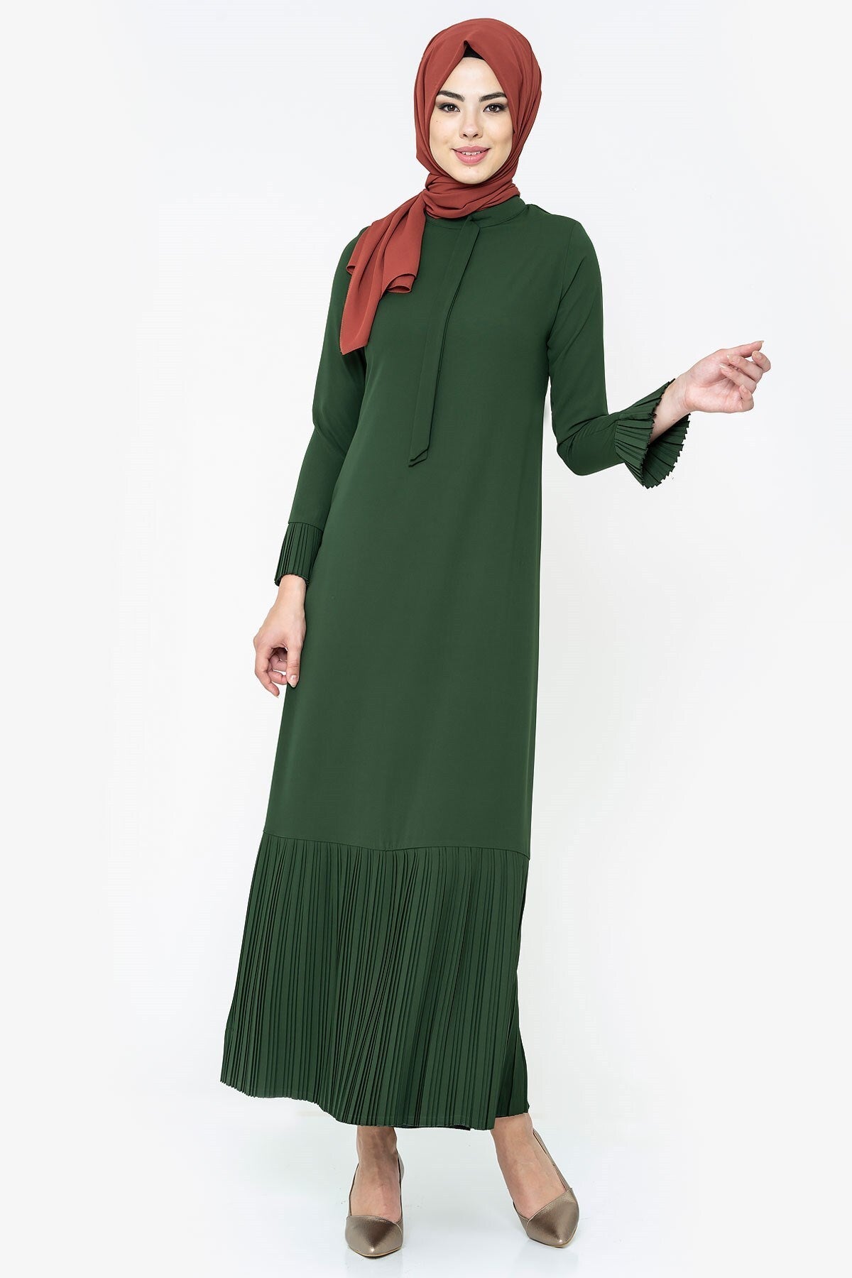 Story Pleated Persimmon Burkini Dress 764-2 T18elb3m764-2