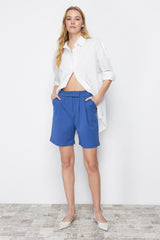 Grey Pleated Velcro Closure Shorts & Bermuda Twoss24sr00008