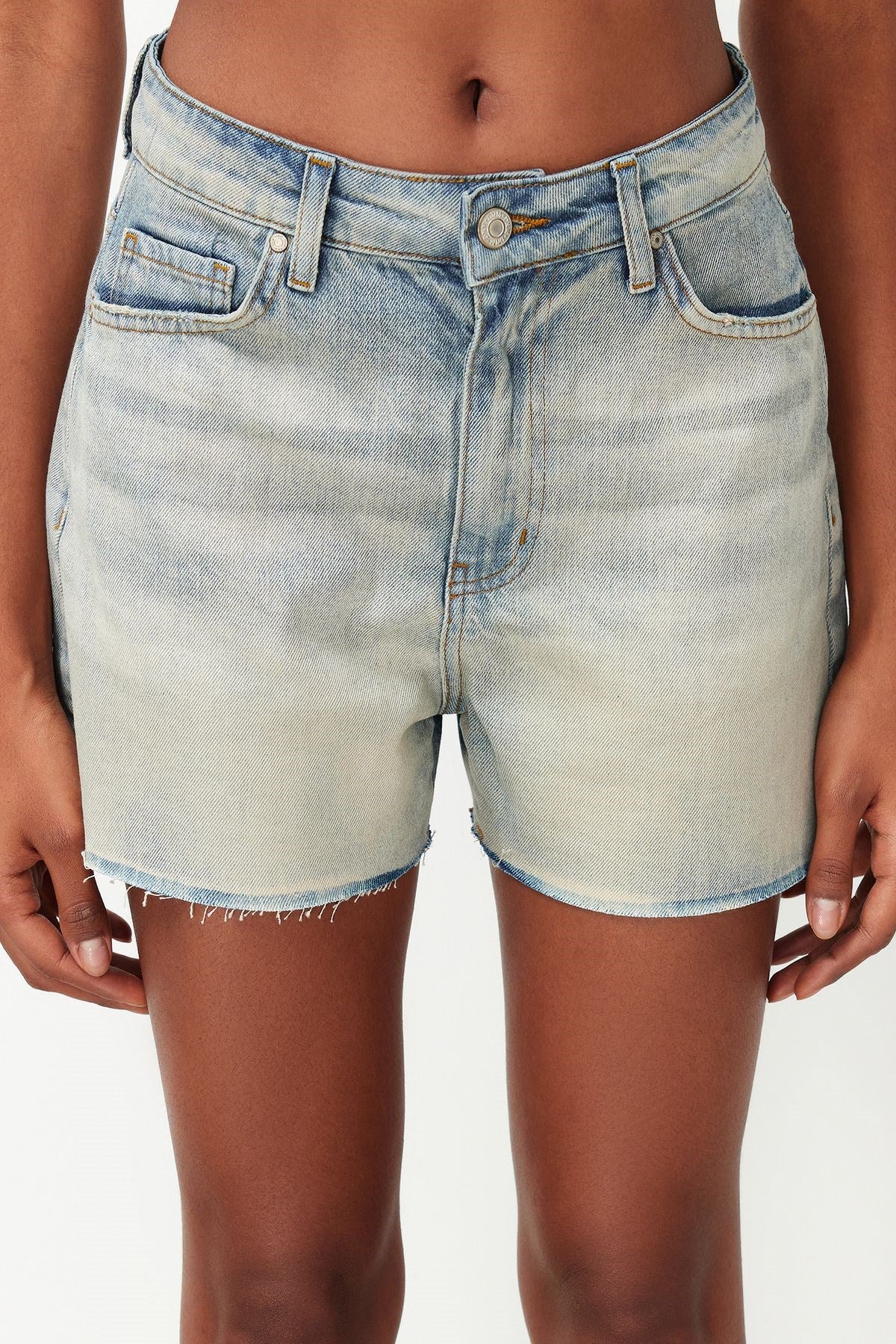 Blue Wash Effect Denim Shorts & Bermuda Twoss24sr00076