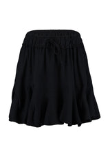 Black Skirt Ruffle Regular Waist Mini Knitted Skirt Twoss21et0056