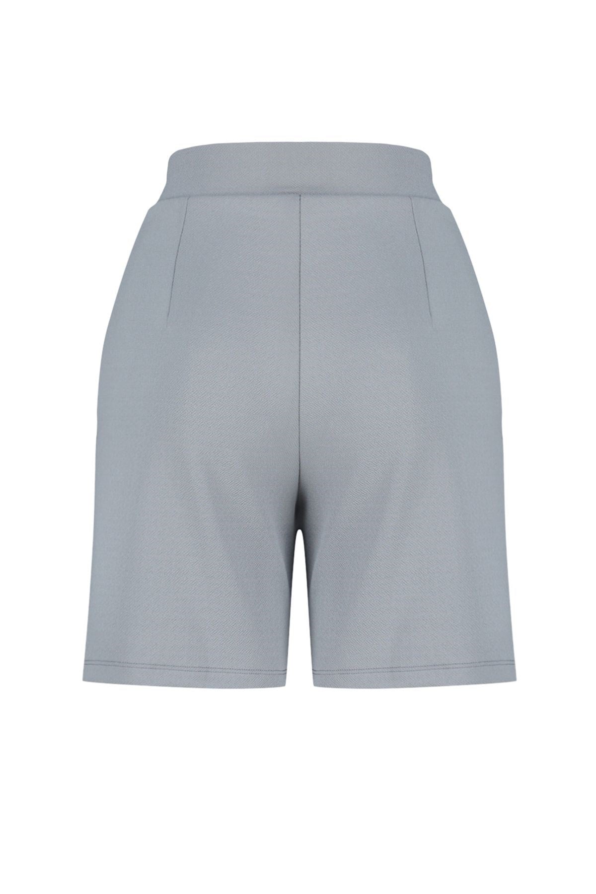 Grey Pleated Velcro Closure Shorts & Bermuda Twoss24sr00008