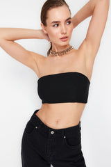 Black Crop Gown Bustier Tprss24bs00013