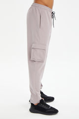 Men's Beige Cargo Pocket Jogger Sports And Casual Solid Color Sweatpants 0399 Tb23ml05s0399-1