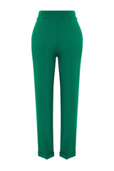 Green Cigarette Ribbed Woven Pants Twoss24pl00117