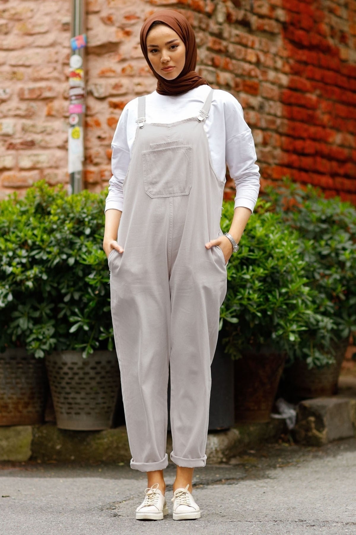 Lindy Jumpsuit With Straps - Khaki Ms00in3002