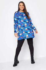 Plus Size Christmas Themed Crew Neck Blouse 321244 Byk-23y-321242