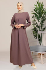 Ahusen Side Buckle Beige Burkini Dress 5457 T23el3m5457