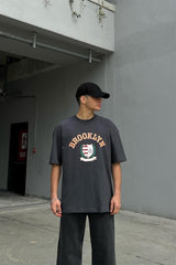 Brooklyn Printed Anthracite Oversize T-shirt Flaw-009-005-068