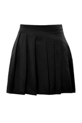 Black Pleated Woven Shorts Skirt Twoaw24sr00014