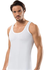 1100 Men's 6' 100% Cotton White Combed Tank Top L1100-erdem Dg