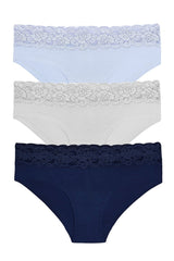 3 Pack Cotton Lace Hipster Panties St0044603