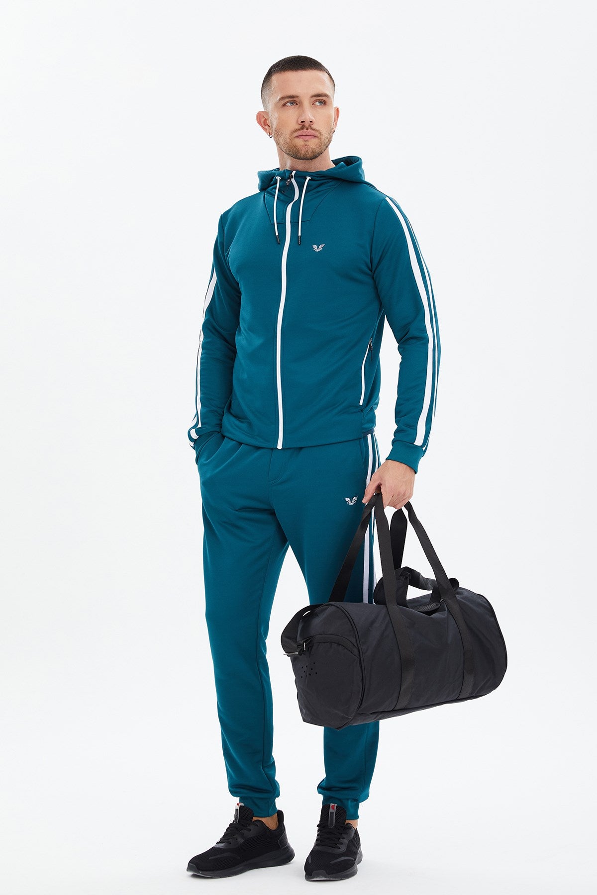 Men's Oil Hooded Pocket Zipper Solid Color Sport&casual Tracksuit Top Tracksuit 0755 Tb23ml01s0755-1