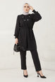 Elira Belted Pearl Detail Suit - Black Ms00or03939