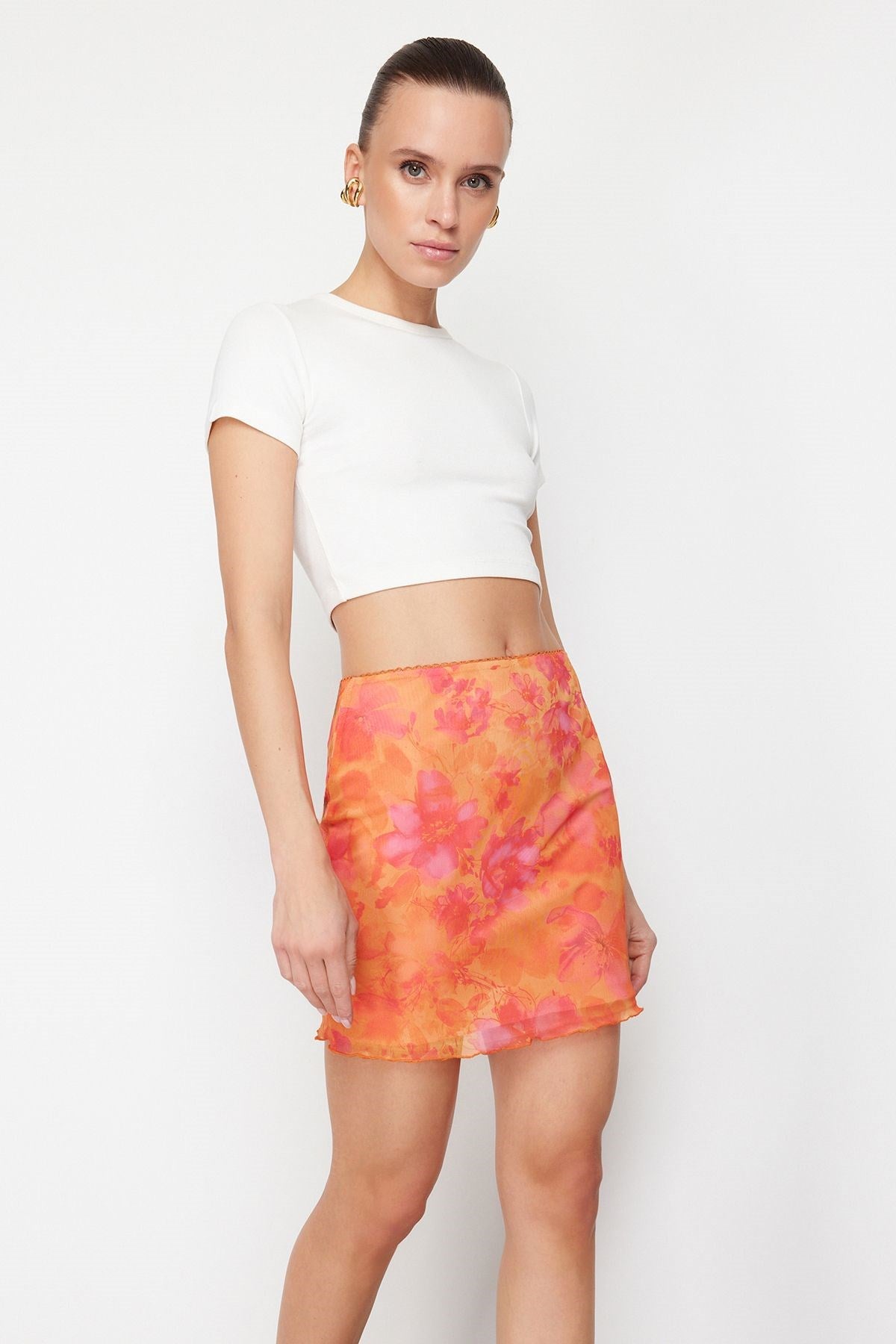 Multicolored Animal Print Mini Skirt Twoss24et00203