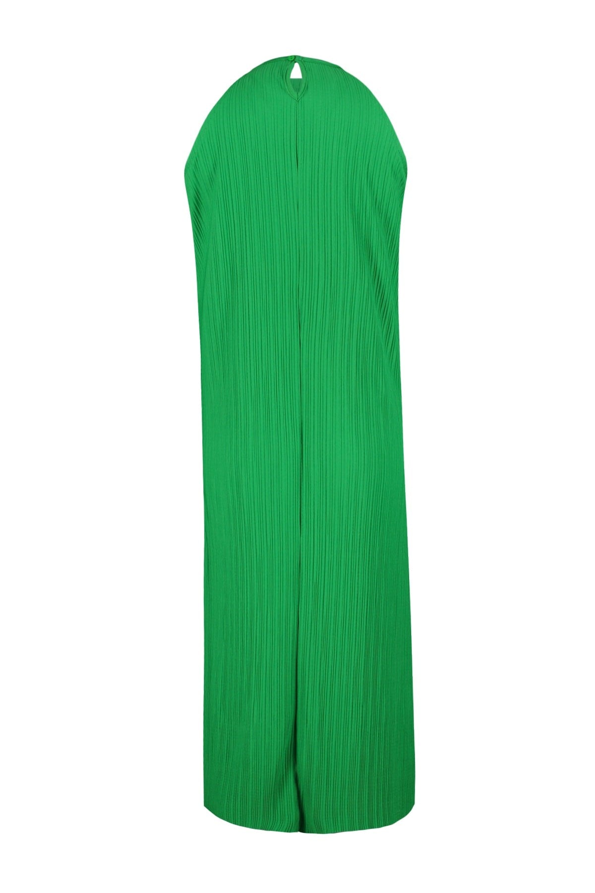 Green Shift/plain Zero Sleeve Midi Pleated Knit Dress Twoss23el00752