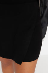 Black Skirt Look Knitwear Shorts Tbbaw23az00053