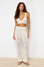 Stone Opened/perforated Bohemian Wide Leg Pants Twoss24pl00034