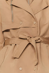 Mink Oversize Wide Cut Belted Water Repellent Trench Coat Twoaw24tr00051