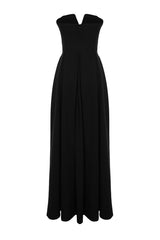 Black Woven Long Evening Dress Tprss24ae00118