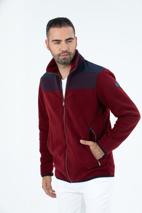 Mens Anti-pilling Anti-pilling Cold-resistant Full Zipper Straight Collar Sweatshirt Fleece Jacket G