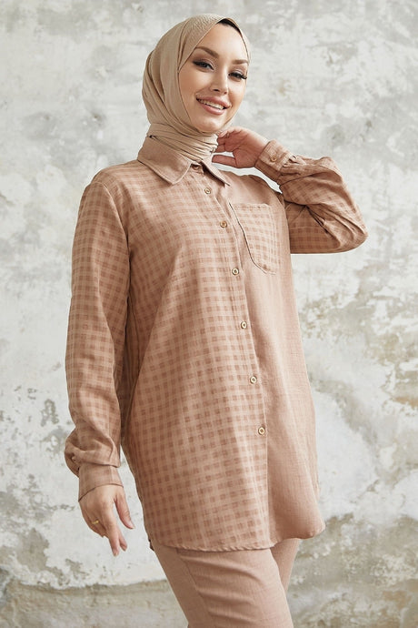 Movra Poutikare Detail Shirt Set - Brown Ms00an121981