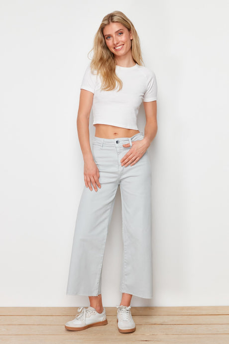 Grey High Waist Culotte Fit Jeans Twoss24je00276