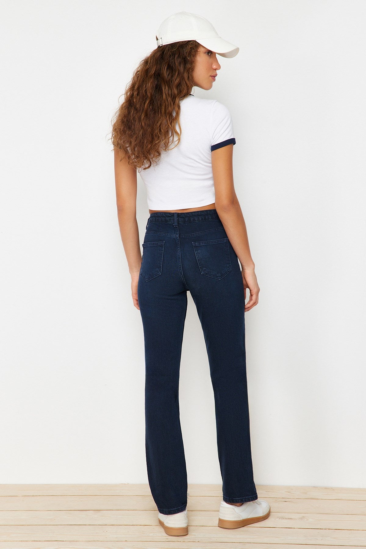 Night Blue High Waist Comfort Straight Jeans Twoaw24je00091