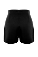 Black Pleated Woven Shorts Skirt Twoaw24sr00014