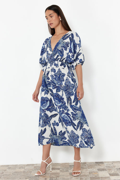 Blue Floral Woven Dress Twoss24el01028