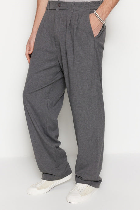 Grey Mens Wide Leg Pants Tmnss23pl00039