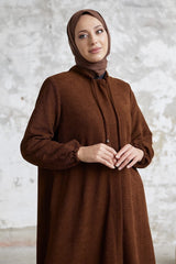 Levina Hidden Patted Abaya - Anthracite Ms00tz6002